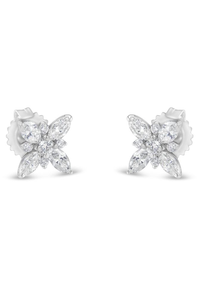 Marquise Diamond Flower Earring